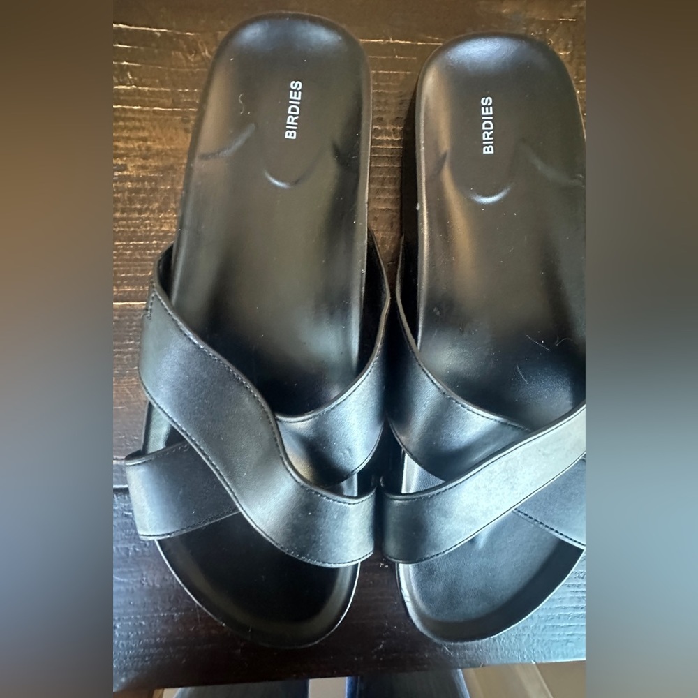 Birdies the Robin sandal in black vegan leather 8.5